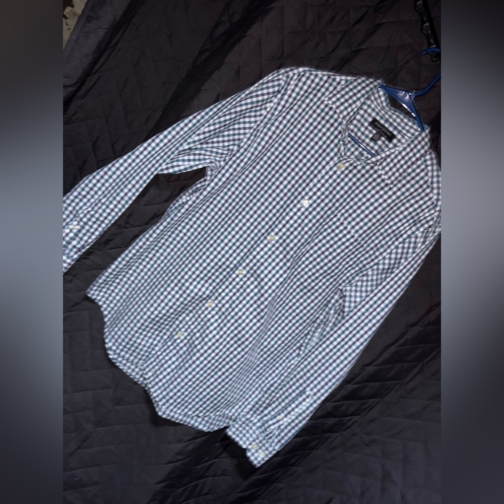Banana Republic Navy and White Checkered Shirt